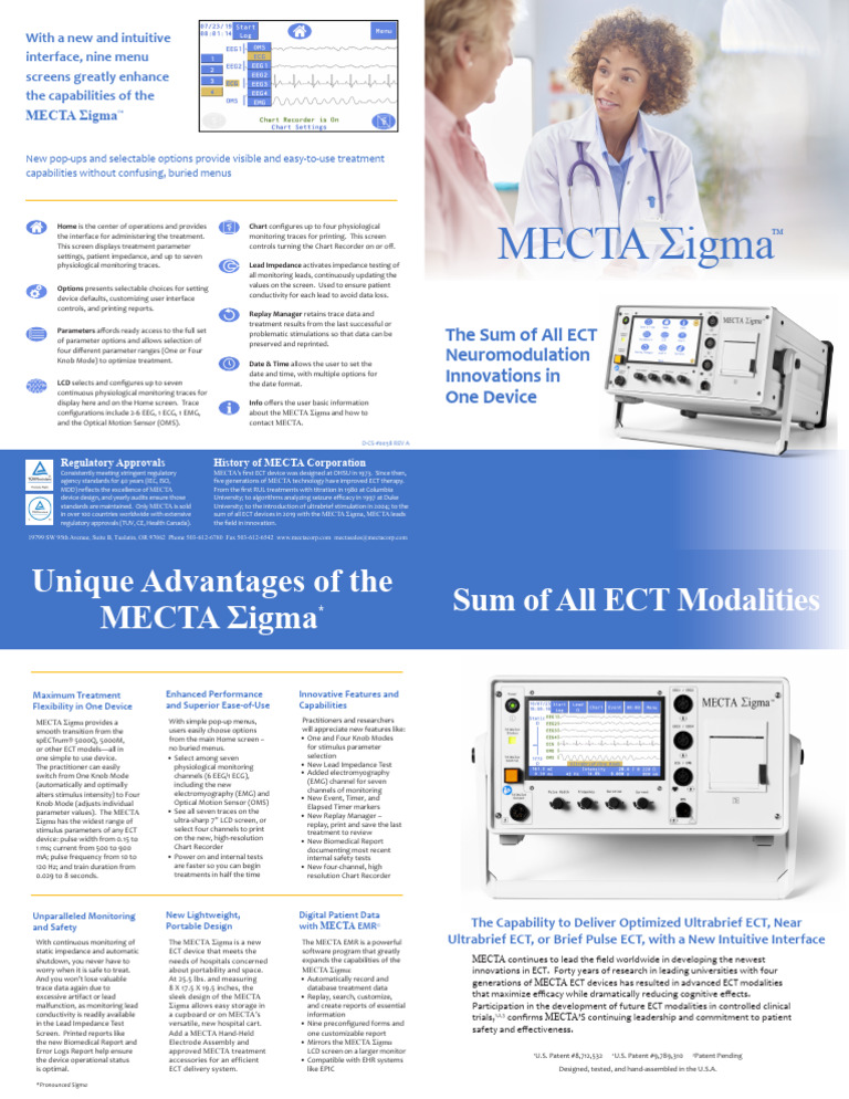 MECTA Σigma ECT Device Manual | PDF | Electroconvulsive Therapy ...