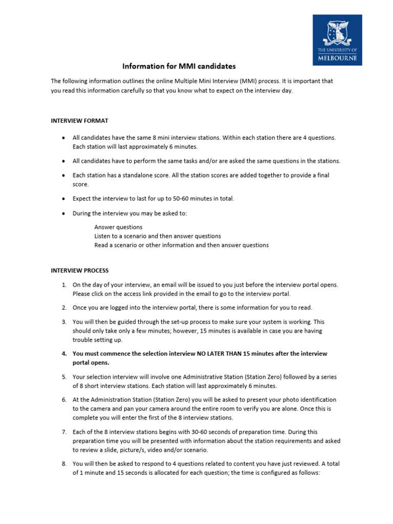 MMI Interview Process Guide for Candidates | PDF | Internet | Internet ...