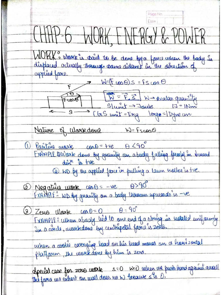 CH 6 Work Energy and Power | PDF