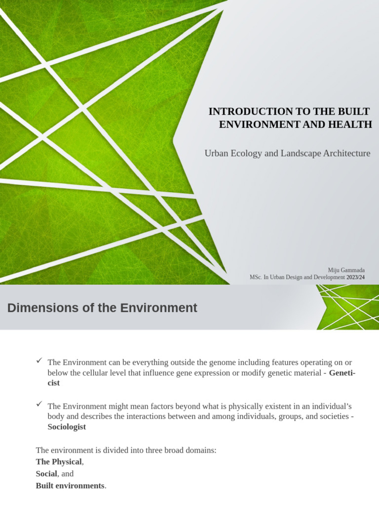 Introduction To The Built Environment | PDF | Public Health | Built ...