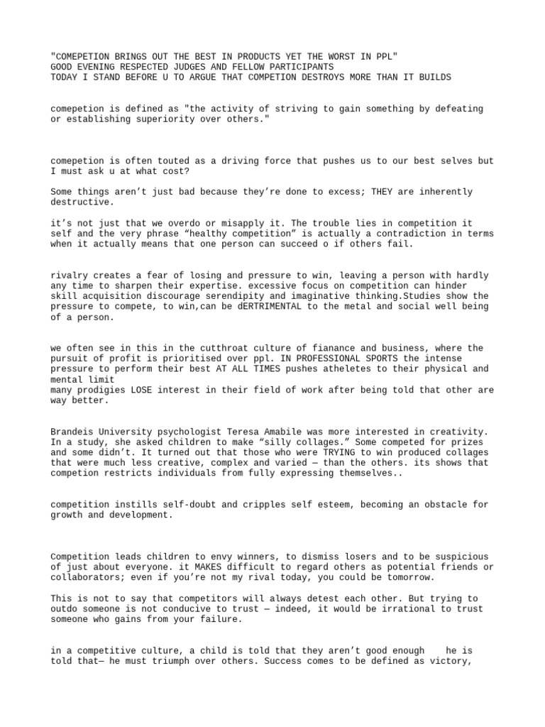 Rethinking Competition's Impact on Society | PDF | Social Psychology ...