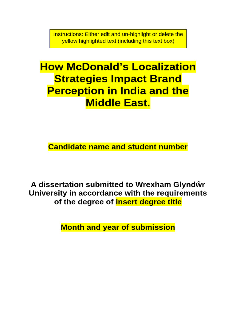 McDonald's Localization in India & Middle East | PDF | Survey ...