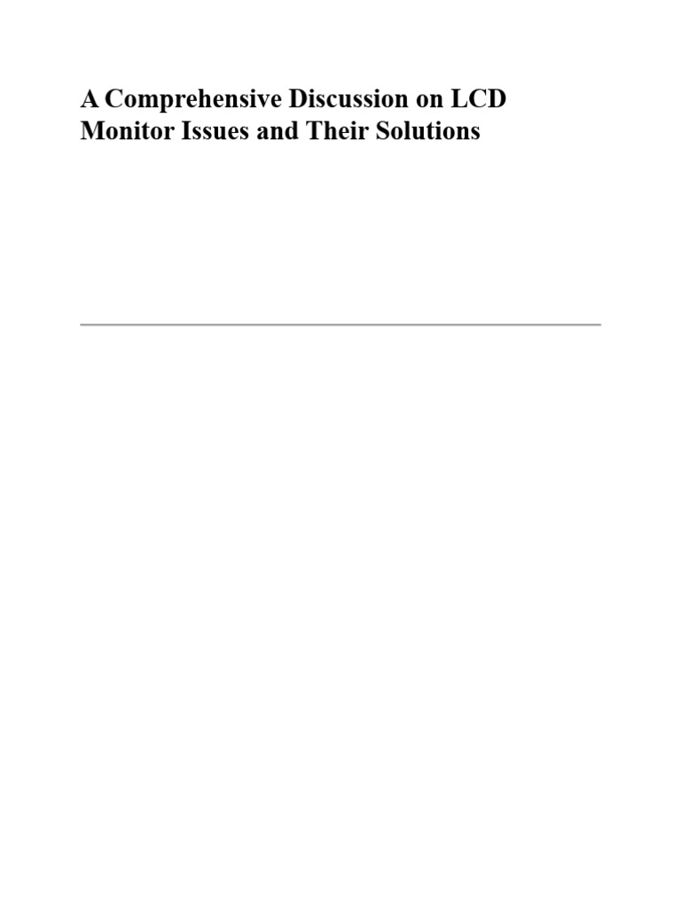LCD Monitor Issues and Solutions Guide | PDF | Backlight | Computer Monitor