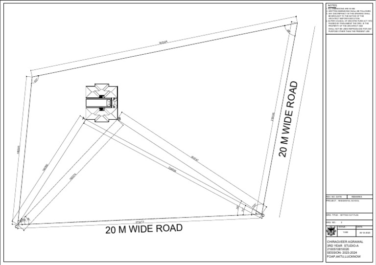 20m Wide Road Setting Out Plan | PDF
