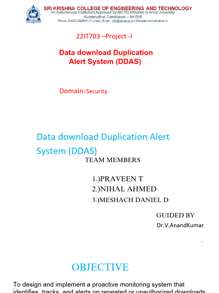Data Download Duplication Alert System | PDF | Computer Security | Security