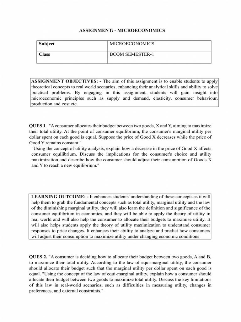 686economics Assignment - 1 | PDF
