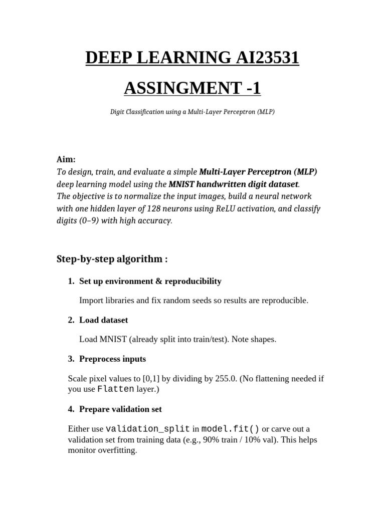 Deep Learning Assingment 1 | PDF | Deep Learning | Artificial Intelligence