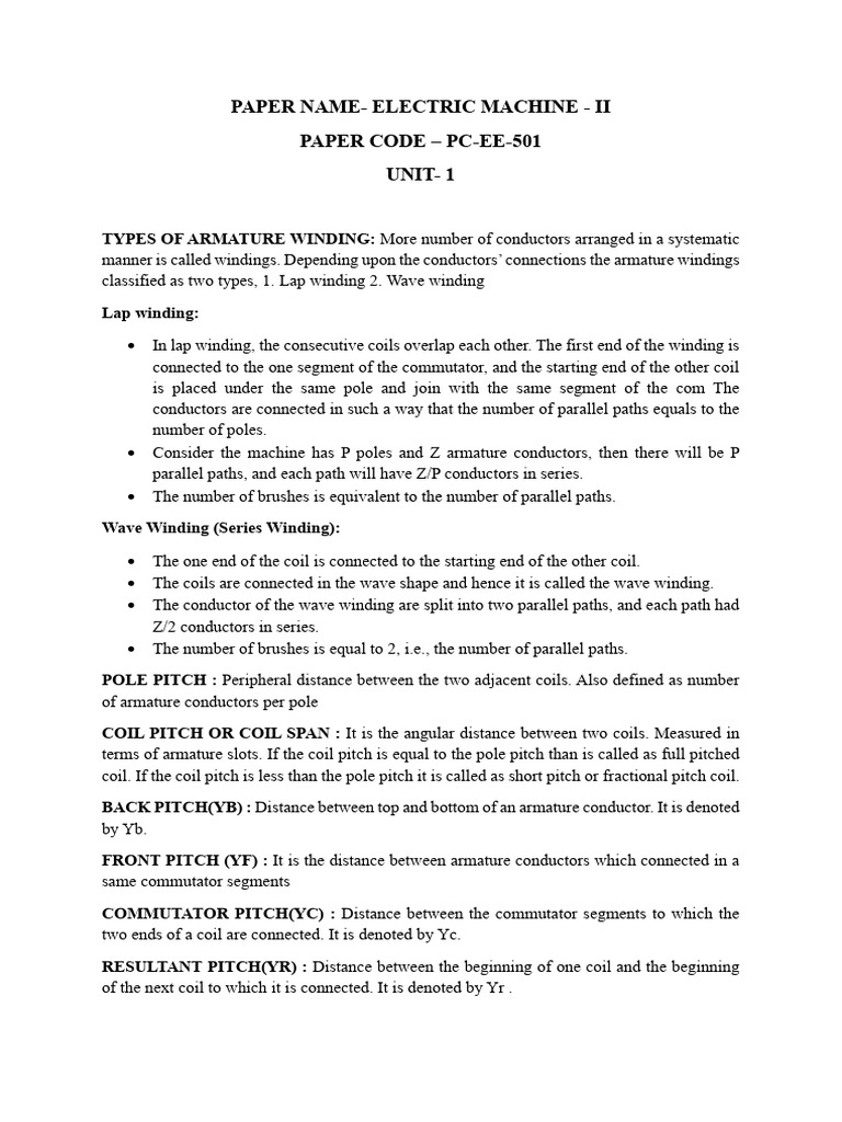 Unit 1 PC Ee 501 | PDF | Electrical Equipment | Electrical Engineering