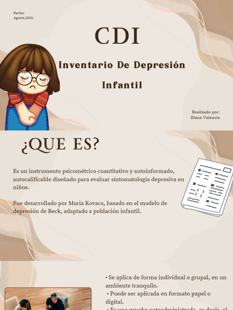 Evaluación de Depresión Infantil CDI | PDF