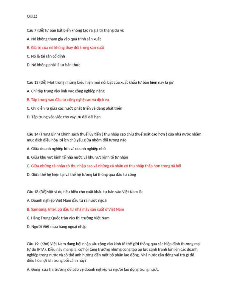 Quizz KTCT | PDF