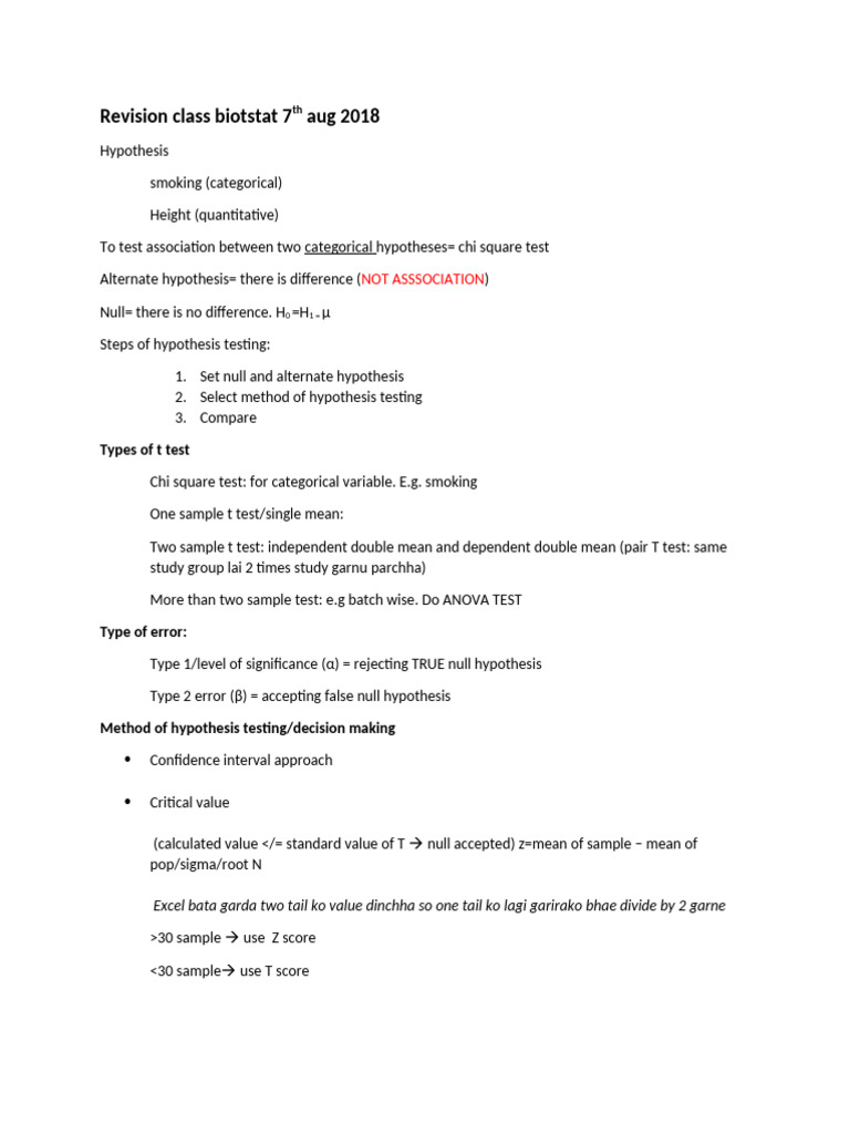 Hypothesis Testing Methods Overview | PDF | Student's T Test | Chi ...