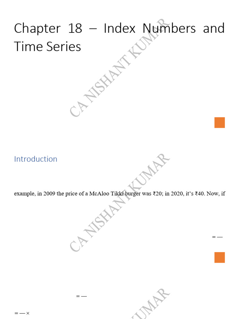 Chapter 18 - Index Numbers | PDF | Cost Of Living | Index (Economics)