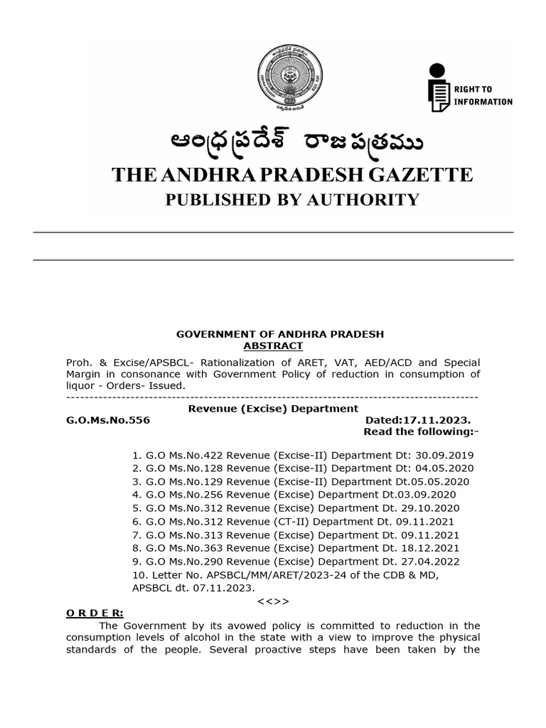 Andhra Pradesh - Excise Duty - 2023 | PDF | Taxes | Excise