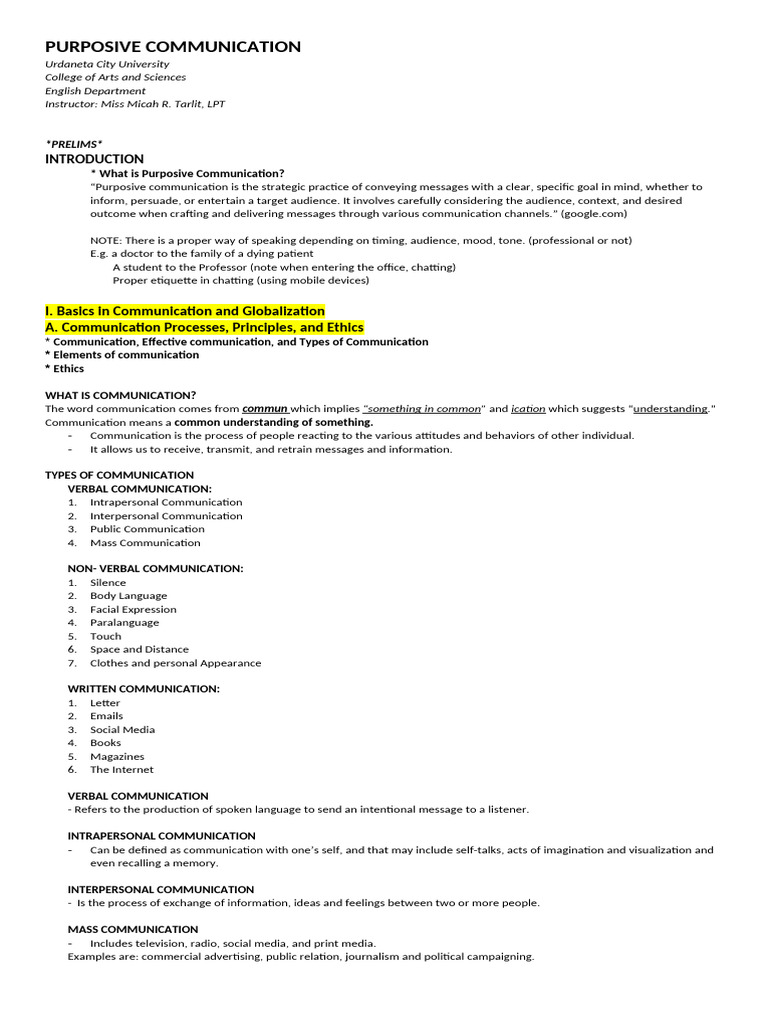 Understanding Purposive Communication | PDF | Communication | Public ...