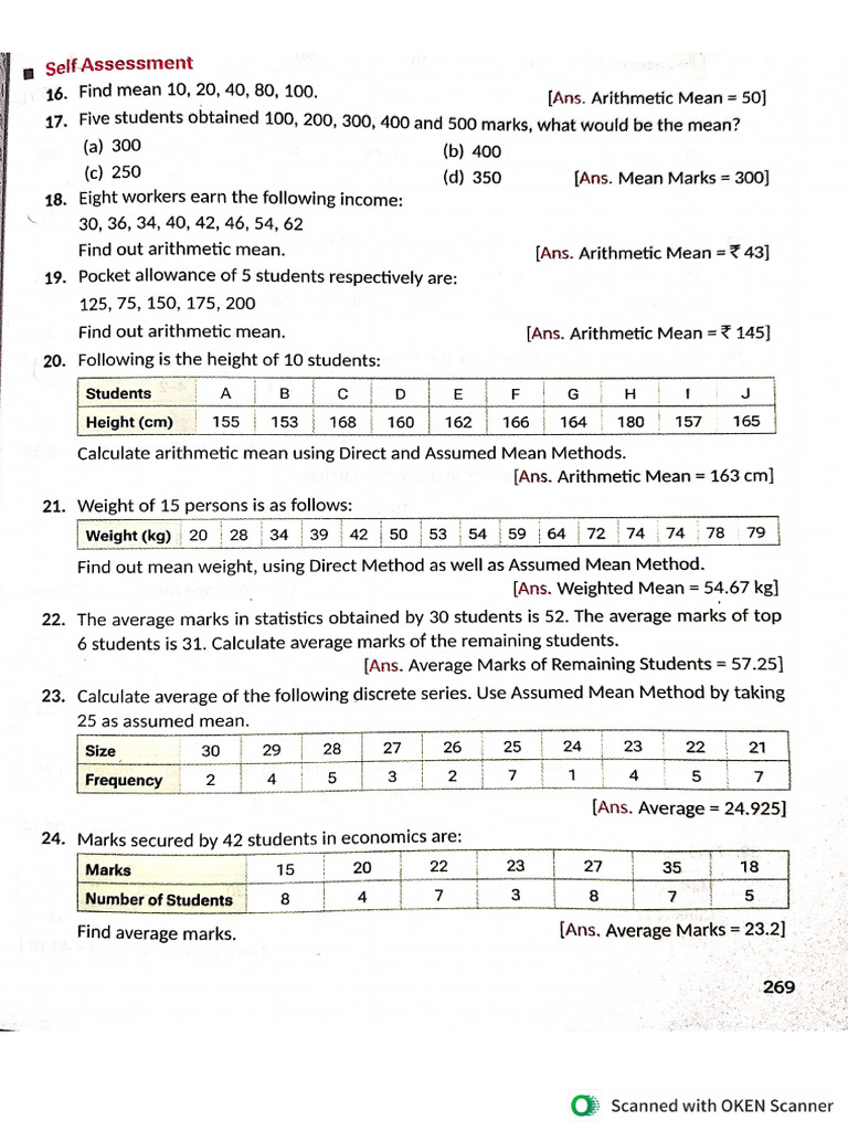 Arithmetic mean Unsolved questions | PDF