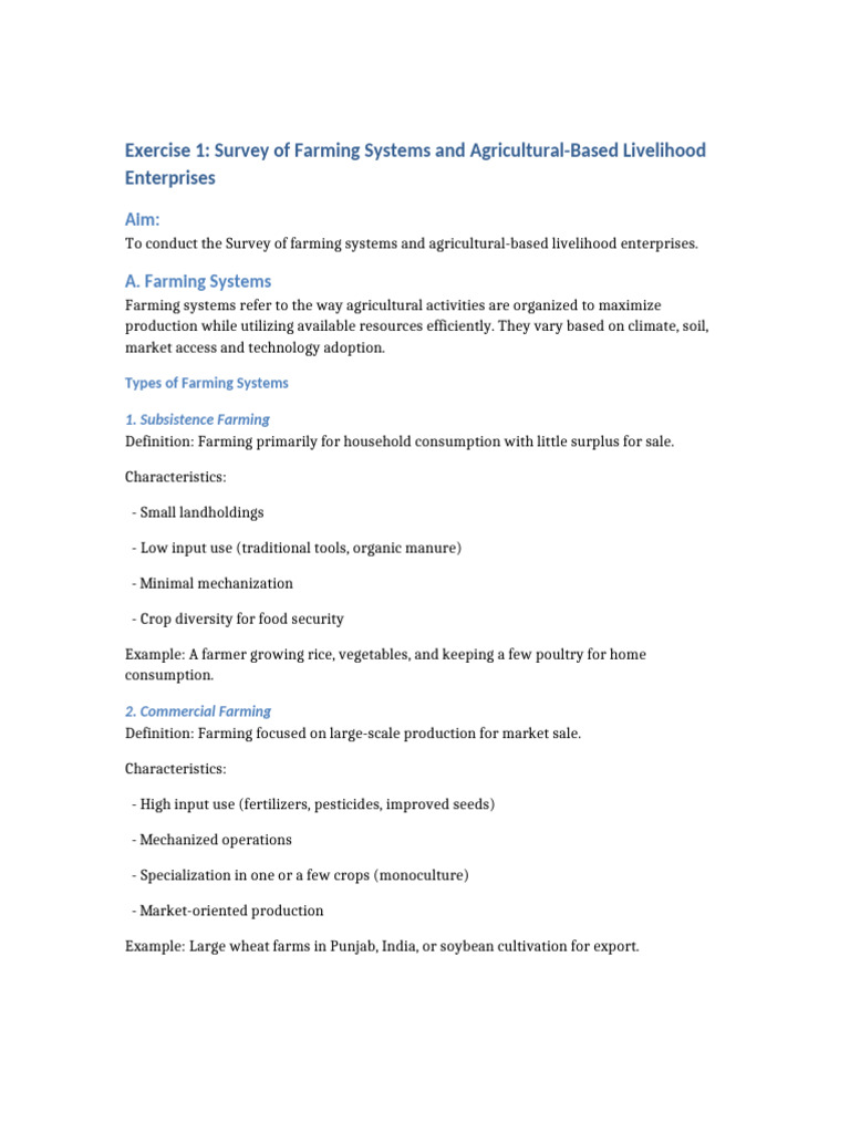 Farming Systems and Livelihood Survey Guide | PDF | Agriculture ...