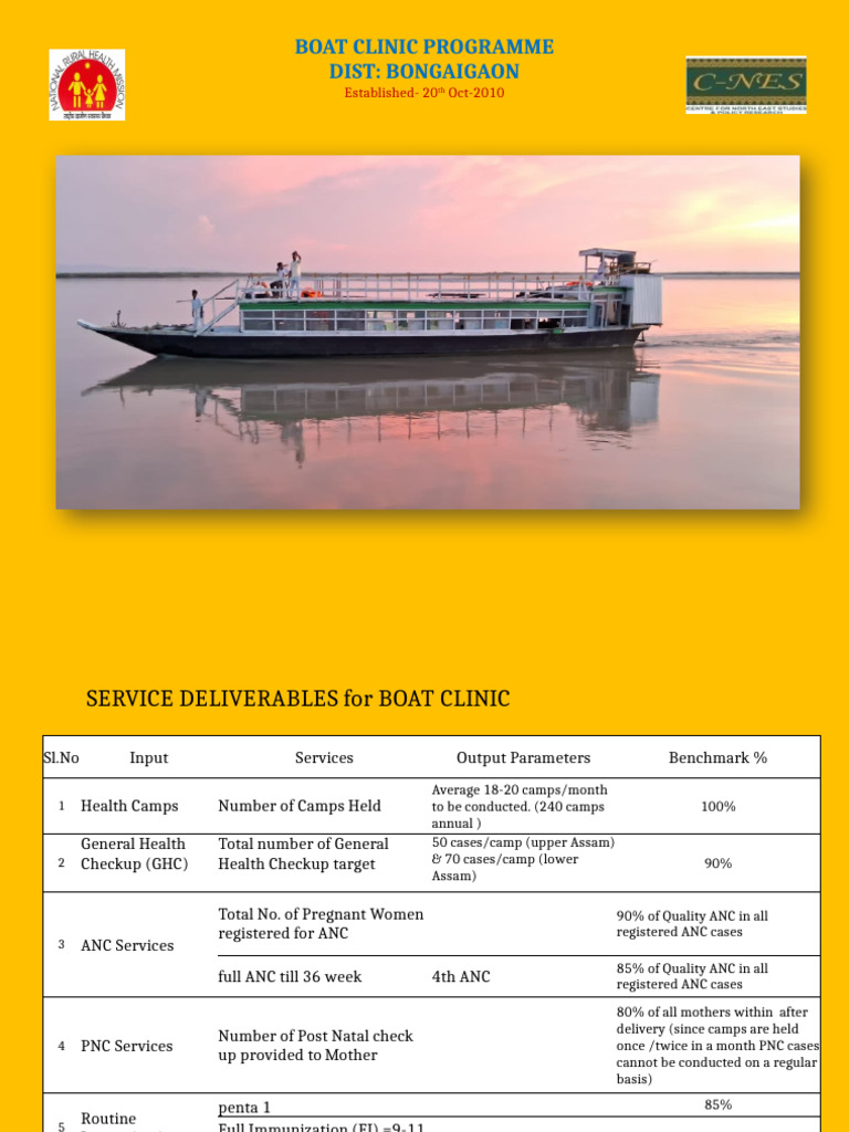Boat Clinic Health Program Overview | PDF | Obstetrics | Motherhood