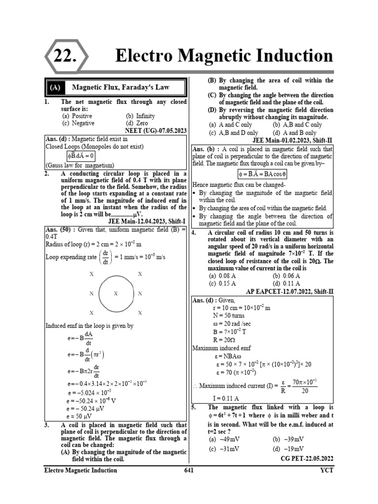 Electromagnetic Induction Concepts | PDF | Electromagnetic Induction ...