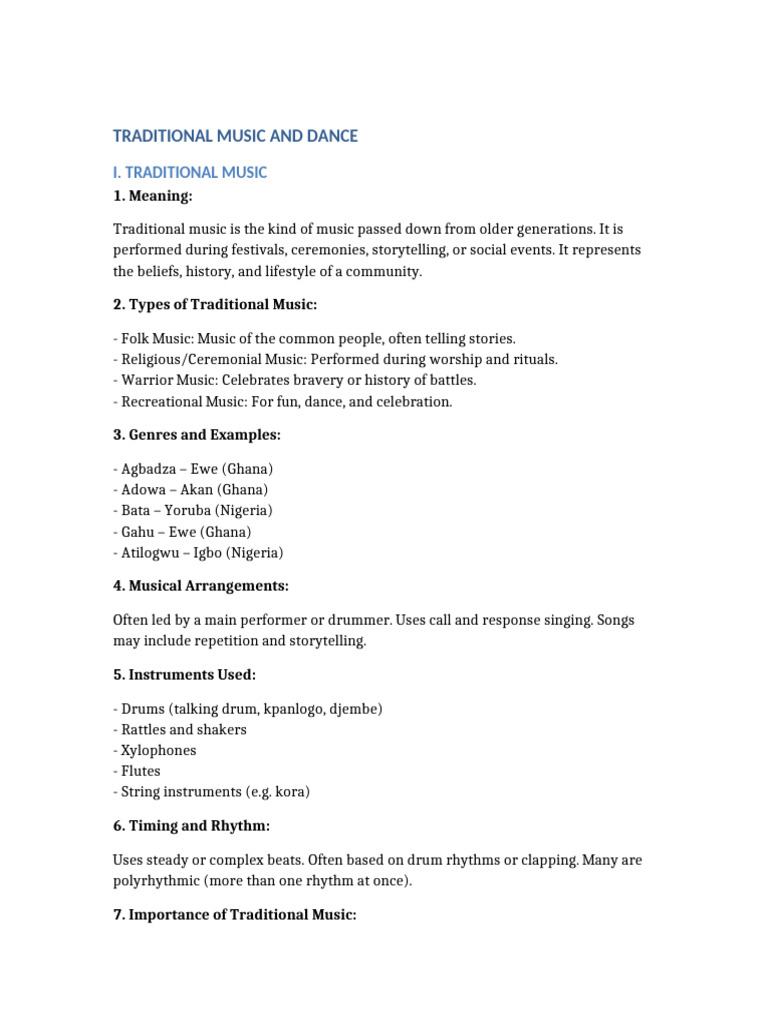 Understanding Traditional Music and Dance | PDF | Dances | Performing Arts