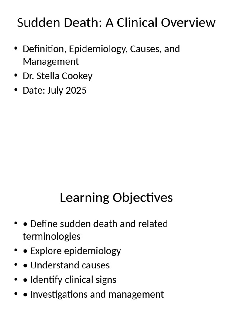 Sudden Death: Causes and Management Guide | PDF
