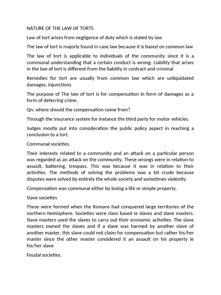 Understanding Tort Law and Trespass | PDF | Conversion (Law) | Tort