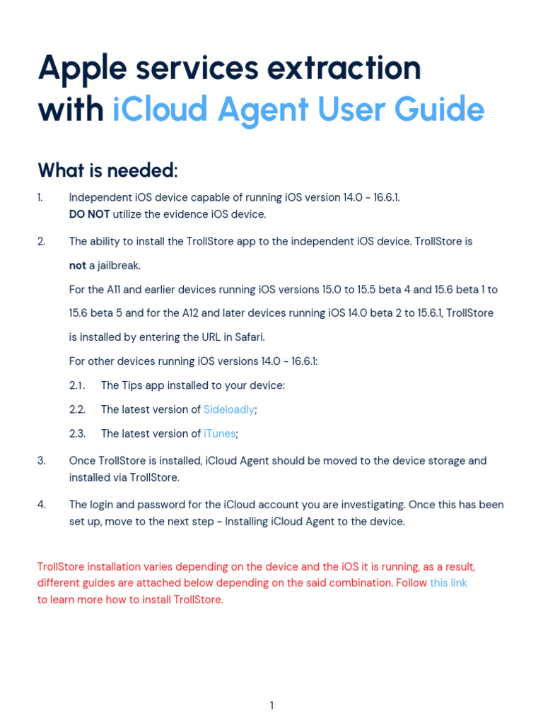 Install TrollStore and iCloud Agent Guide | PDF | I Cloud | Ios