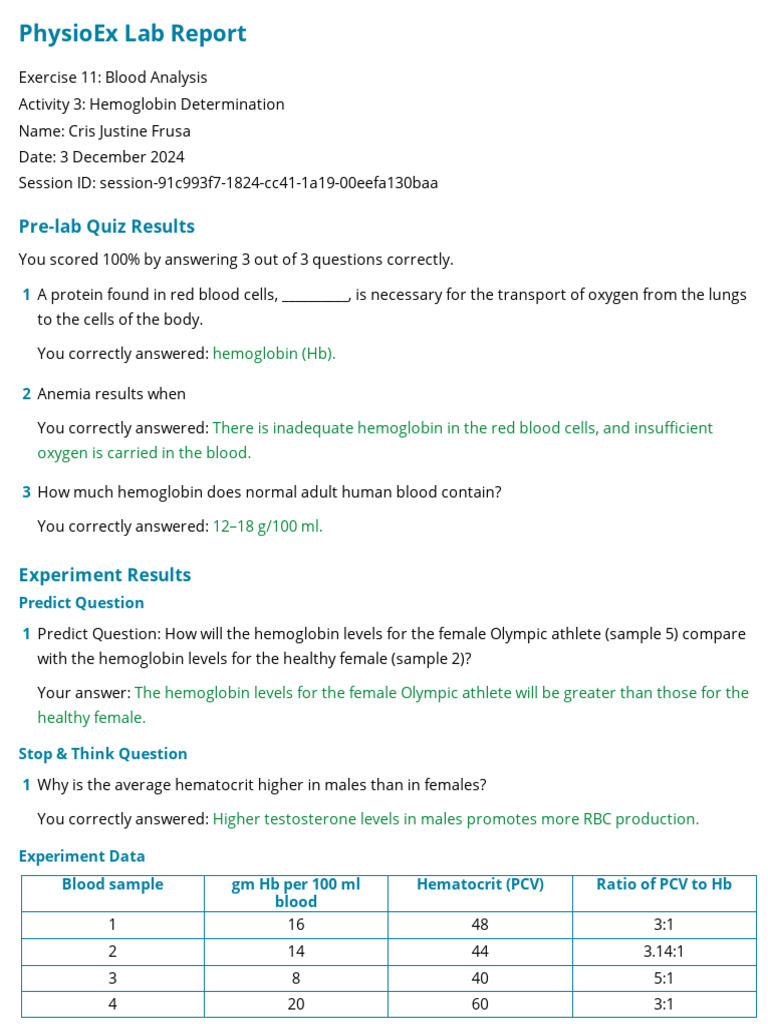 Hemoglobin Analysis in Blood Samples | PDF | Hemoglobin | Blood