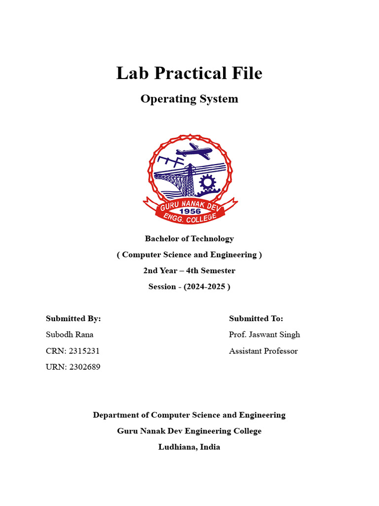 Operating System Lab Practical Guide | PDF | Operating System | Booting