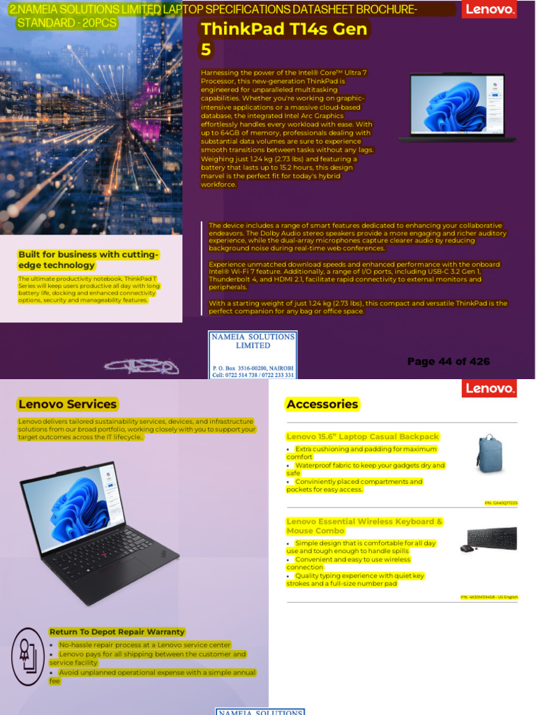 ThinkPad T14s Gen 5: Business Laptop Specs | PDF | Laptop | Lenovo