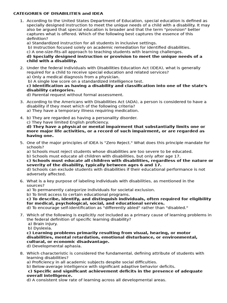 Understanding Disabilities and IDEA Principles | PDF | Individualized ...