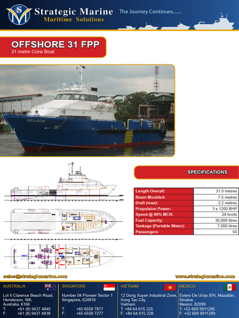 Offshore 31 Metre Crew Boat Specs | PDF | Boats | Water Transport