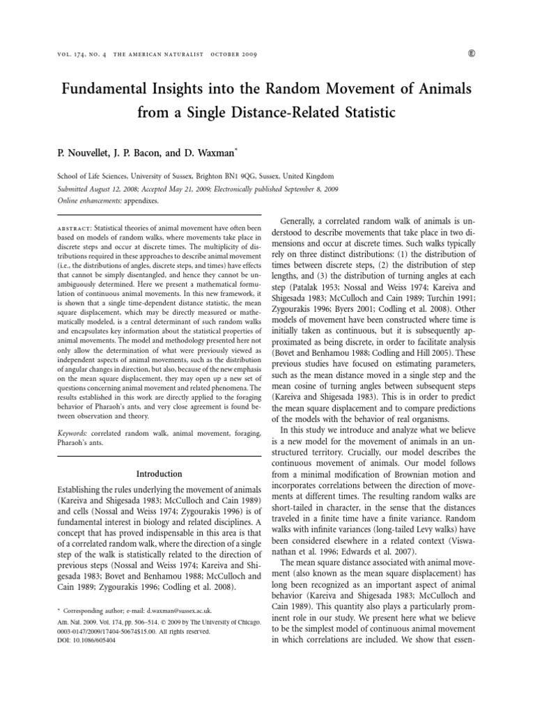 Insight of Animal Movments | PDF | Standard Deviation | Normal Distribution