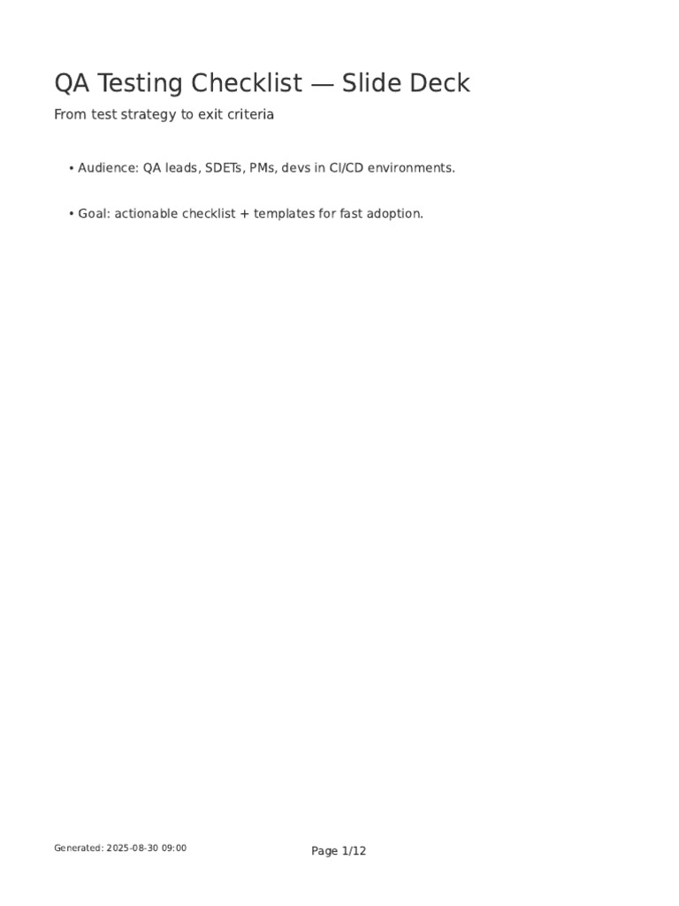 Comprehensive QA Testing Checklist | PDF | Computing | Software Engineering