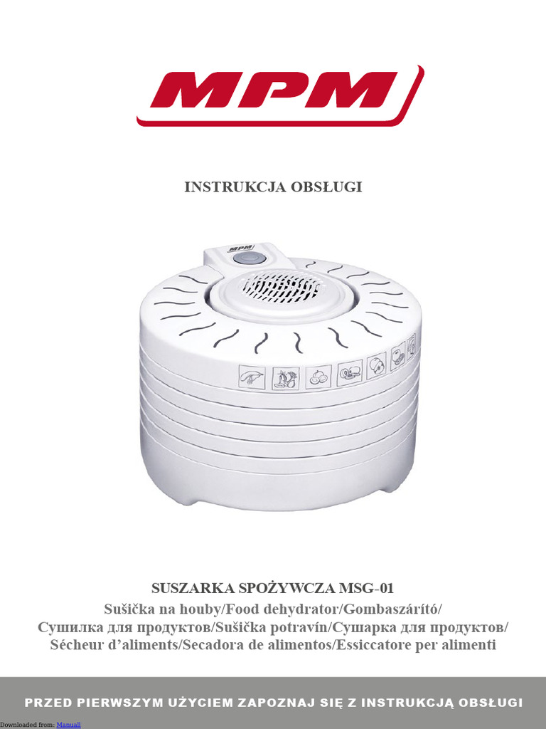 MPM MSG-01 Food Dehydrator | PDF