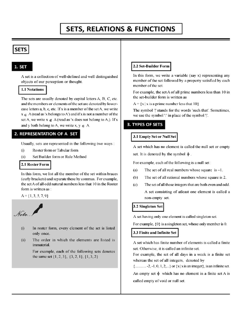 Sets Rev Notes | PDF