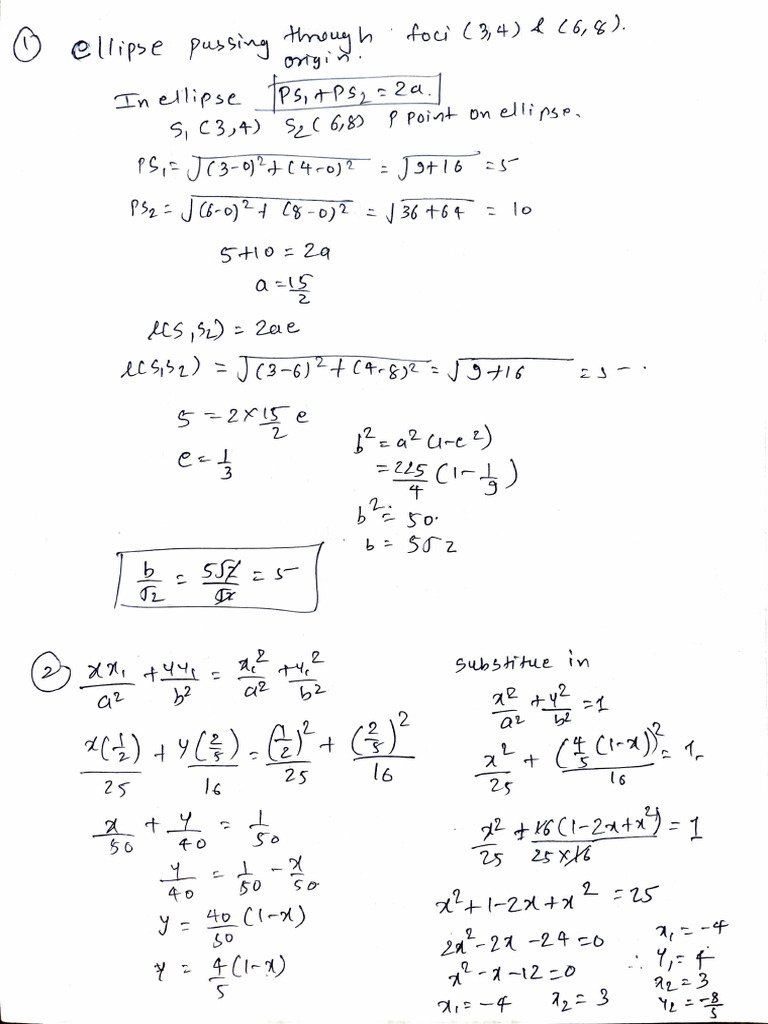 Conics Worksheet | PDF