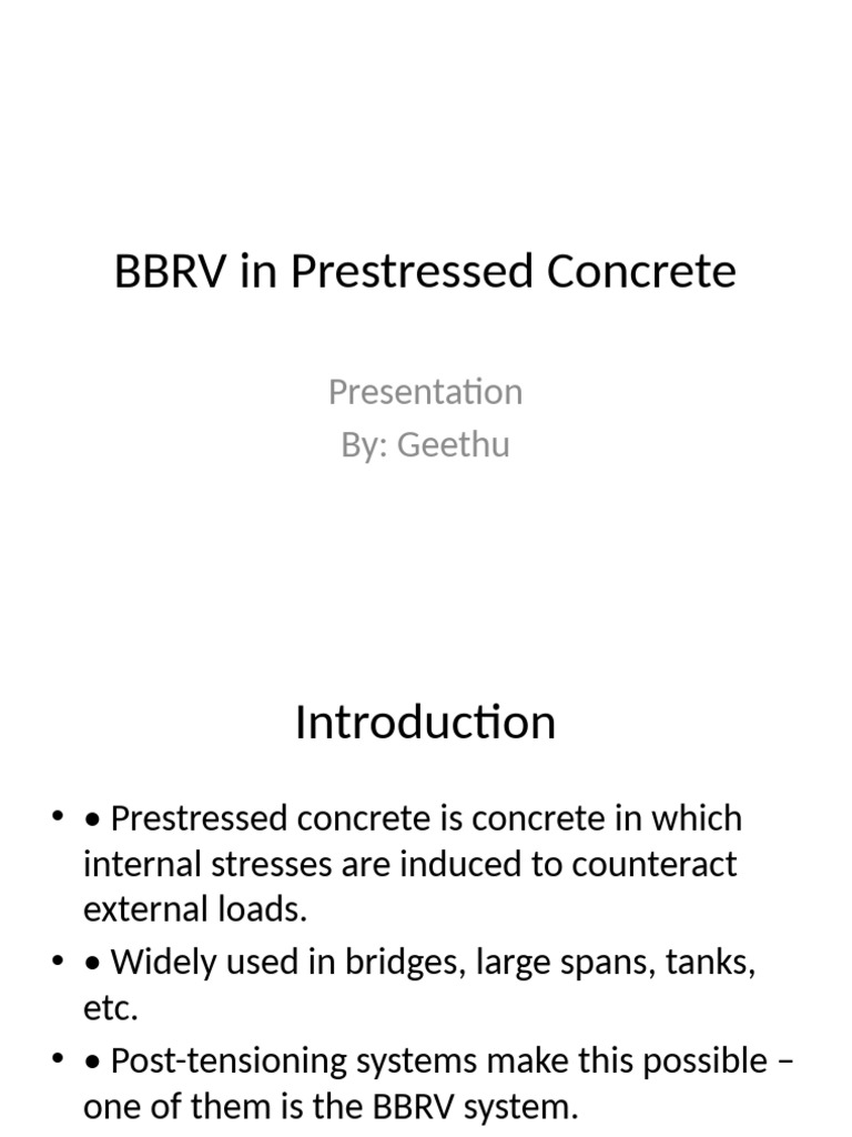 BBRV in Prestressed Concrete Presentation | PDF