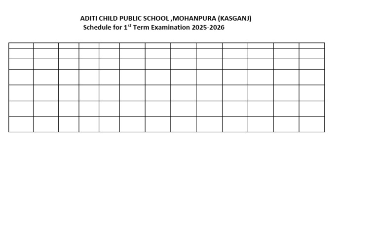 Datesheet For Ist Term Examination | PDF