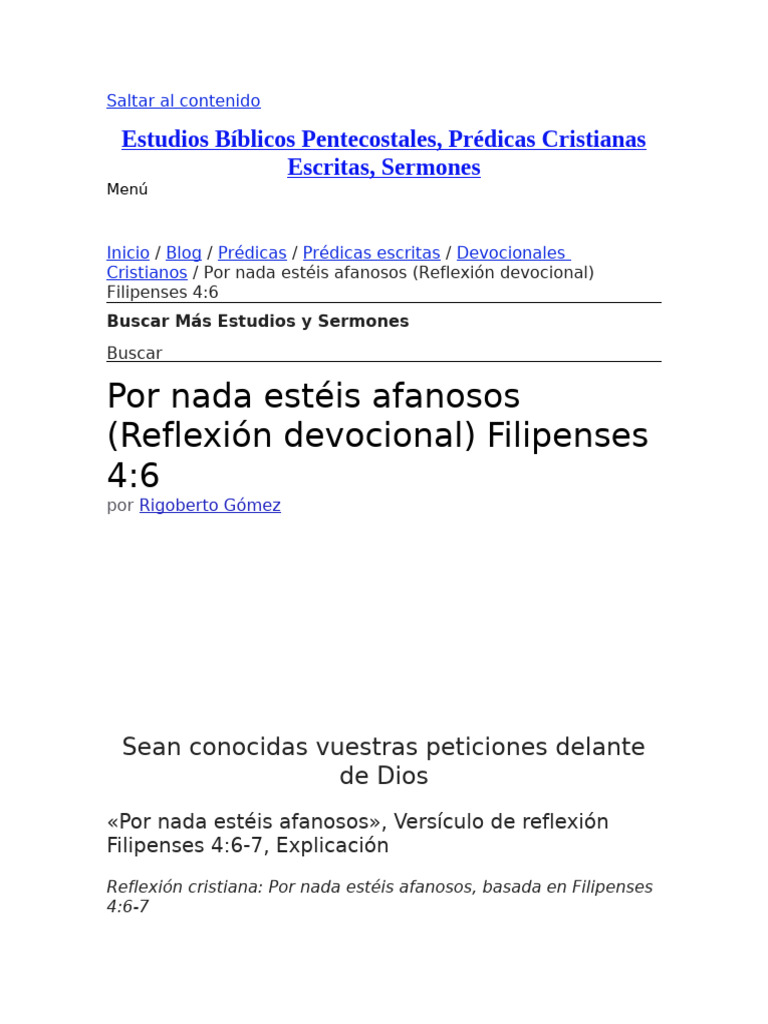 Por Nada Estéis Afanoso | PDF | Epístola a los filipenses | Oración