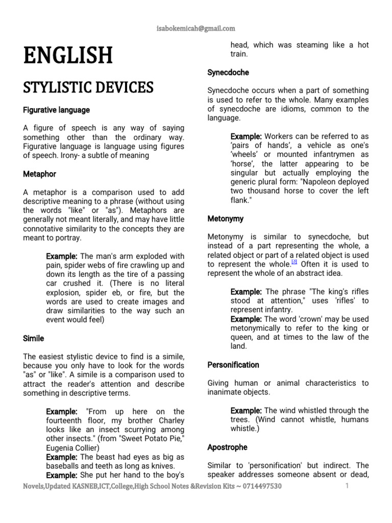 Key Stylistic Devices in Poetry | PDF