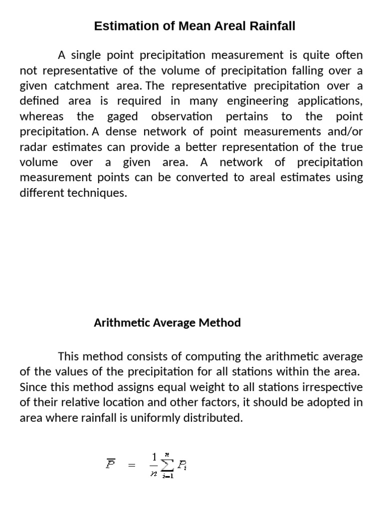 Mean Areal Rainfall Estimation Methods | PDF | Contour Line | Area