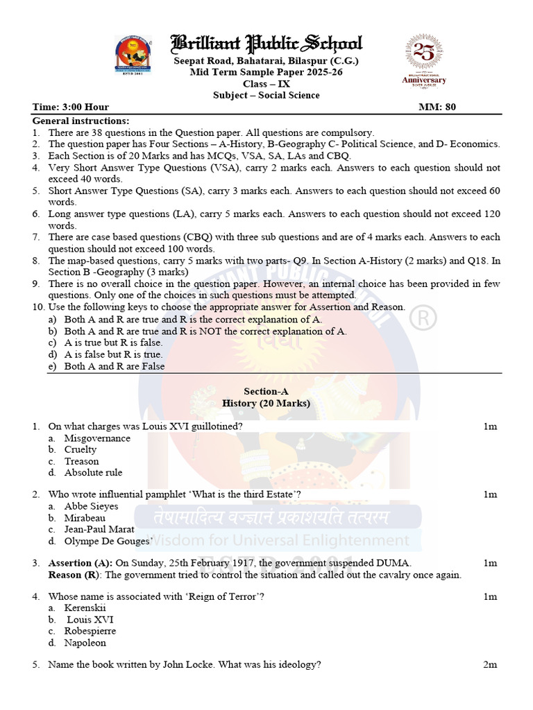 Class IX Social Science Mid Term Paper | PDF | Ice | Unemployment