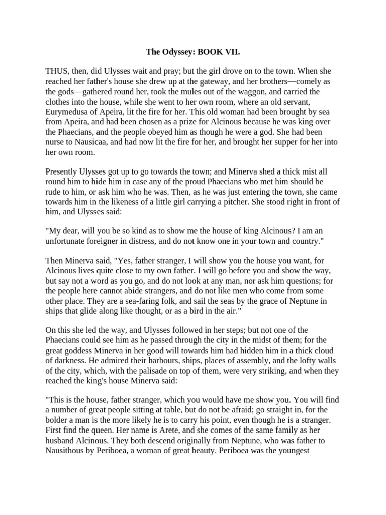 Ulysses Encounters King Alcinous PDF Odysseus