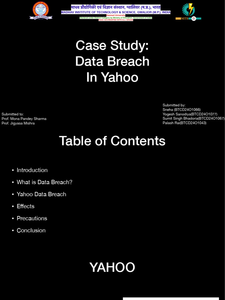 Yahoo Data Breach Case Study Analysis | PDF | Security | Computer Security