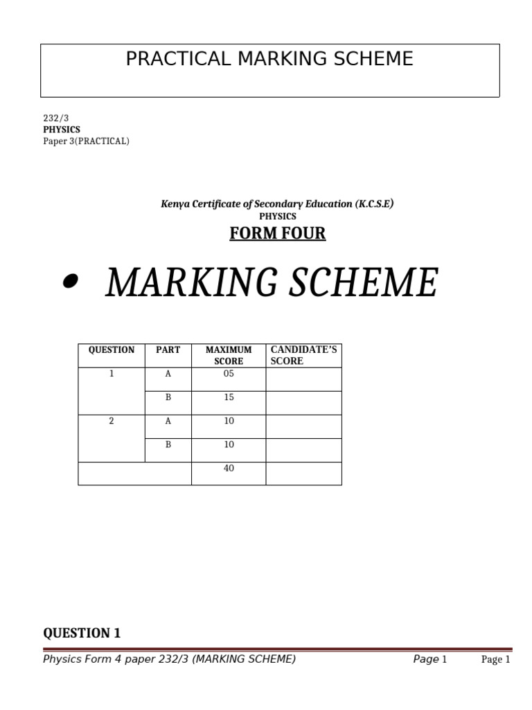 Phy f4 Paper 3 Practical Marking Scheme | PDF | Resistor | Electricity
