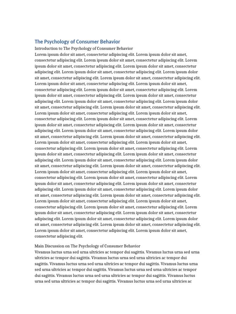 Understanding Consumer Behavior Psychology | PDF | Psychology ...