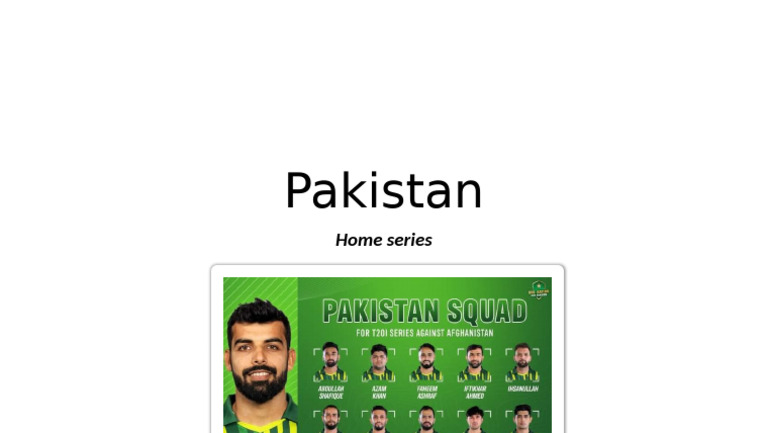 Pakistan: Home Series | PDF