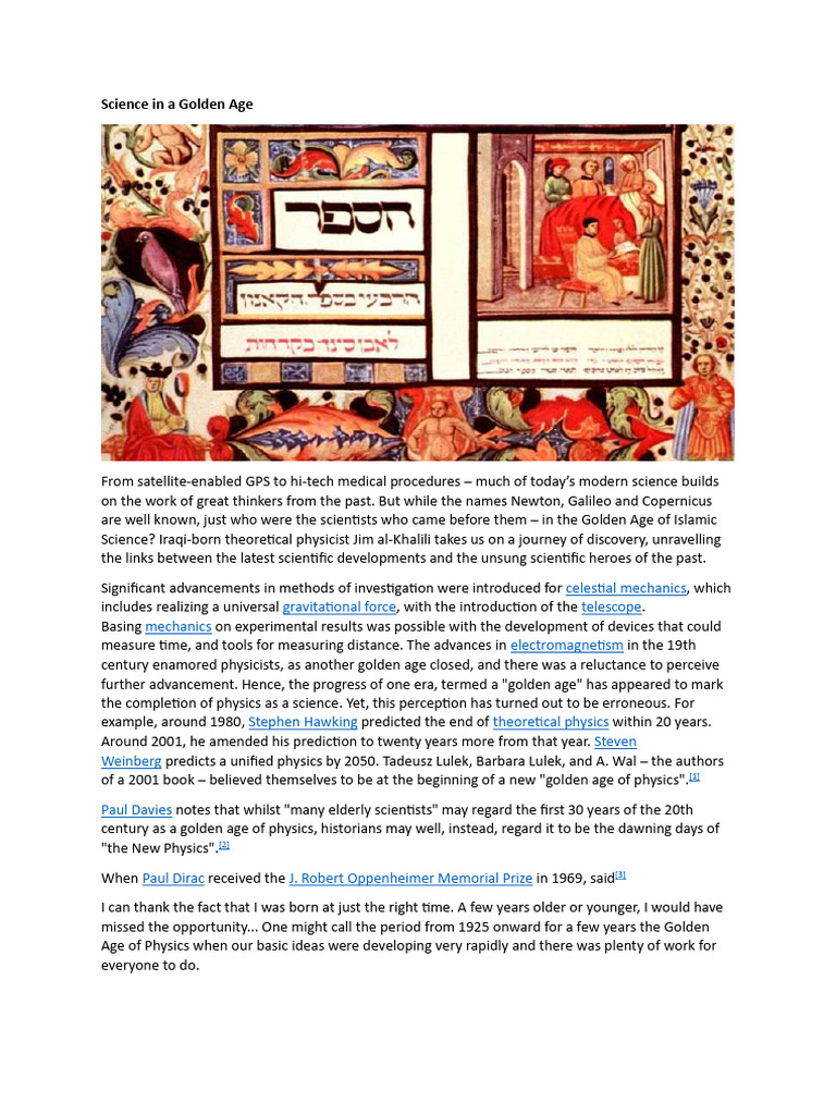 Unveiling the Golden Age of Science | PDF | Physical Sciences | Physics