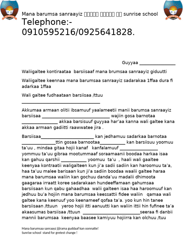 Waligaltee Barsisaa | PDF