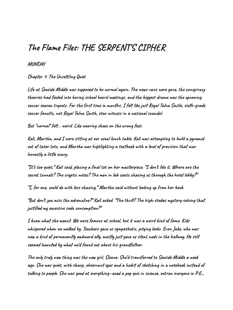 The Flame Files - The Serpent's Cipher | PDF